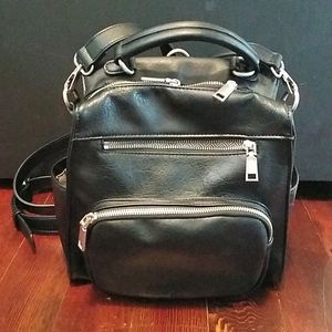 Urban Expressions Black Backpack Convertible Purse